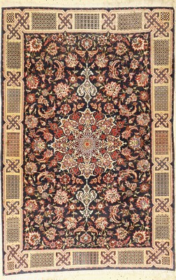Esfahan fein, Persien, ca. 50 Jahre, Korkwolle mit und auf Seide, ca. 163 x 108 cm,EHZ: 1-2