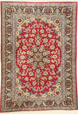 Esfahan fein, Persien, ca. 50 Jahre, Korkwolle mit und auf Seide, ca. 160 x 112 cm,EHZ: 1-2