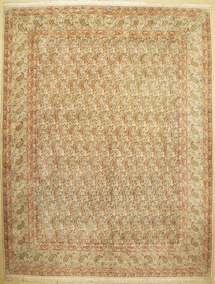 Kerman fein alt, Persien, signiert(Nazirian), um 1950, Wolle auf Baumwolle, ca. 400 x 307 cm, EHZ: 1-2