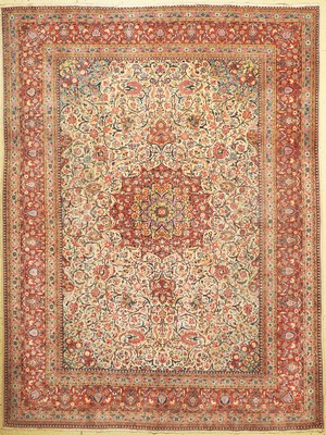 Sarogh fein, Persien, um 1940, Wolle auf Baumwolle, ca. 355 x 265 cm, Mottenfraß, EHZ: 3