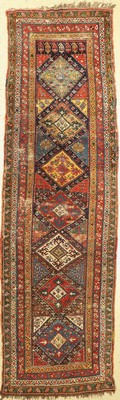Shahsawan antik, Kaukasus, 19.Jhd, Wolle auf Wolle, ca. 390 x 110 cm, EHZ: 3-4