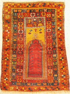 Antiker Melas, Türkei, um 1900, Wolle auf Wolle, ca. 145 x 112 cm, EHZ: 4