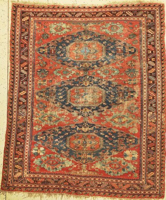 Antiker Sumakh, Kaukasus, um 1900, Wolle auf Wolle, ca. 190 x 160 cm, EHZ: 3-4