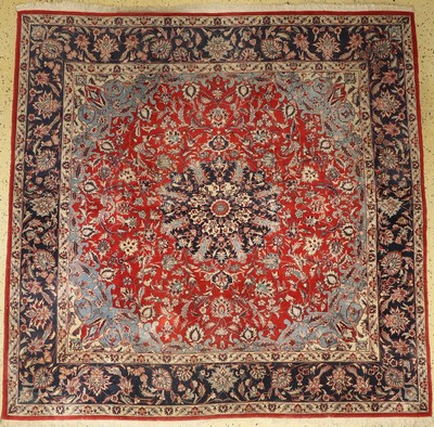 Esfahan fein, China, ca. 50 Jahre, Korkwolle auf Baumwolle, ca. 245 x 250 cm, Reinigungsbedürftig, EHZ: 2