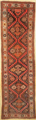 Karabagh antik, Kaukasus, um 1900, Wolle auf Wolle, ca. 330 x 94 cm, EHZ: 3, (alter Restaurierungen)