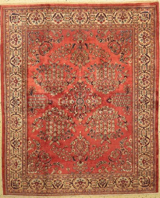 Sarogh Mohajeran Kork fein, Indien, ca. 50 Jahre, Korkwolle auf Baumwolle, ca. 235 x 195 cm, minimal verkürzt, EHZ: 1-2