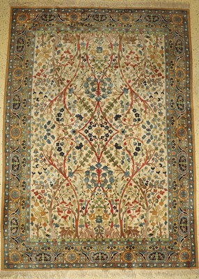 Tetex alt, Europa, um 1960, Wolle auf Baumwolle, ca. 345 x 250 cm, Reinigungsbedürftig, EHZ: 1-2