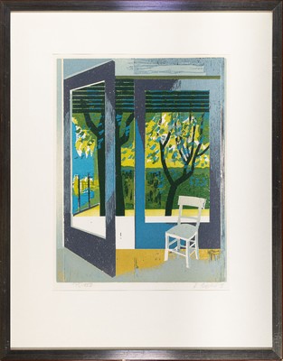 Heinz Friedrich, 1924-2018 Schwetzingen, 2 Farbholzschnitte: Blick aus der Terrassentür, sign. und dat. 78, num. 145/150, ca. 50x38cm, PP, u.Gl., R. ...
