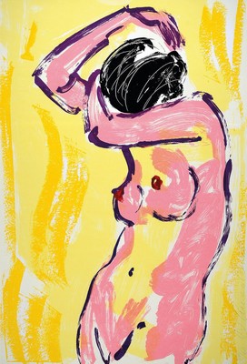 Luciano Castelli, geb. 1951, Lithografie, sign., dat. (19)90, num. 44/60, unter Glas, gesamt ca. 113x82 cm