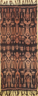 Sumba Ikat alt, Indonesien, um 1920/1930, Baumwolle, ca. 210 x 95 cm, EHZ: 1,gebraucht, 2 Bahnen