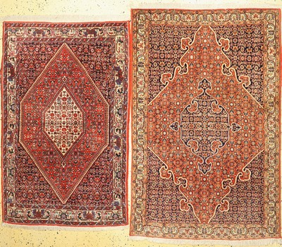 2 Lots feine Bidjar, Persien, um 1950, Korkwolle, ca. 174 x 112 cm, EHZ: 2