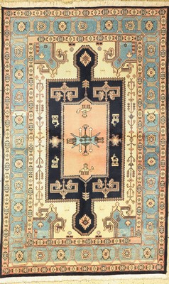 Azeri, Persien, signiert(Wousughi), ca. 50 Jahre, Wolle auf Baumwolle, ca. 244 x 152 cm, EHZ: 1-2