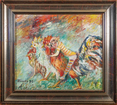 Florian Frieling, 1939 Leverkusen-1994 Deidesheim, bek. Pfälzer Maler der klassischen Moderne, Porträtmaler vieler prominenter Kunden, 1969 ...