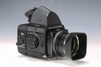 Rolleiflex SL 66 SE, Bj. 1986-92, mit 3 Objektiven, 6x6 Kamera, Seriennr. 502430004,Objektive: Carl Zeiss Distagon HFT 3.5/60mm Nr. 6926814, Carl ...