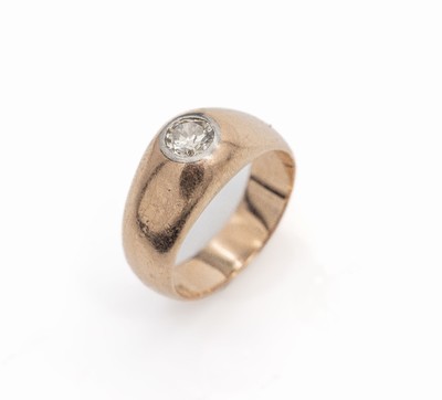 14 kt Gold Brillant-Bandring, RG/WG 585/000, Brillant ca. 0.40 ct get./si, RW 60, total ca. 10.2 g