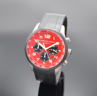 PORSCHE DESIGN Armbandchronograph Referenz 6612.15/2, Schweiz um 2010, Automatik, Titangeh., Kautschukband m. Faltschl., beids. vergl., Boden & Krone ...