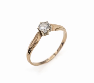 14 kt Gold Brillant-Ring, RG/WG 585/000, Brillant-Solitär ca. 0.40 ct Weiß/si, RW 59, ca. 2.5 g