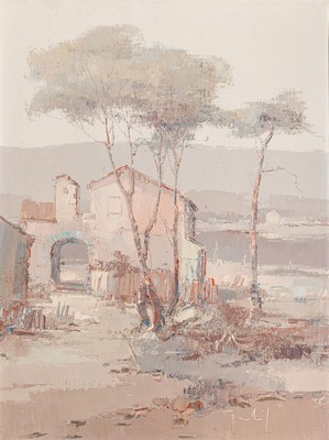 Gnocchi Franco, geb. 1945, ital. Künstler, "Il Po": atmosphärische Moorlandschaft 33x53 cm, toskanische Landschaft: "Toscana ...