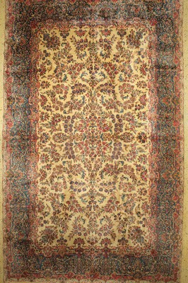 Kerman Lawar, Persien, um 1920/1930, Wolle auf Baumwolle, ca. 475 x 290 cm, EHZ: 2(Fleckig)