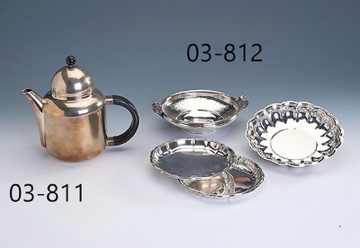 Konvolut 2 Schalen und 2 Tabletts, Griechenland/Italien und Deutschland, 2 kl. runde Tabletts, 1930er Jahre, Koch & Bergfeld, 1 x dat., ...