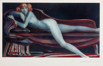 Ernst Fuchs, 1930-2015 Wien, Farblitho handsign., num. 182/450, unter Glas gerahmt, gesamt ca.