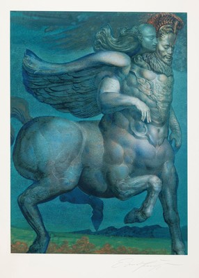 Ernst Fuchs, 1930-2015 Wien, Farblitho handsign., num. 182/450 cm, unter Glas gesamt ca.