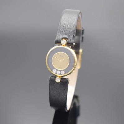 Chopard Happy Diamonds Diamantbesetzte Damenarmbanduhr in GG 750/000 Referenz 4070, Schweiz um 1999, quartz, gedr. Geh., um zentrales gold. Zifferbl. ...