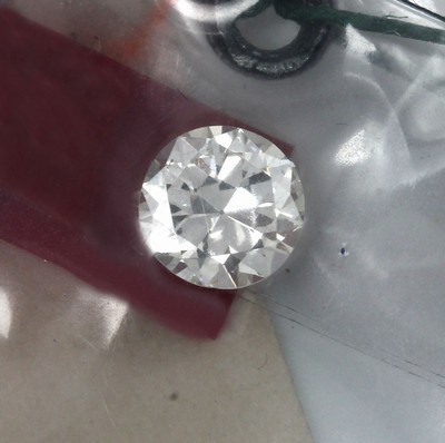 Loser Brillant 1.39 ct l.get.Weiß/p1, modifizierter Brillant-Schliff, Expertise von 1978