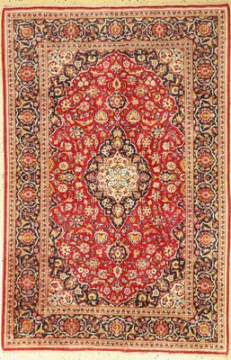 Keschan Seide, Persien, um 1960, reine Naturseide, ca. 210 x 138 cm, verfärbt, EHZ: 3