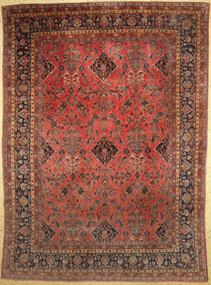 Us Re-Import Keschan, Persien, um 1920, Korkwolle auf Baumwolle, ca. 355 x 255 cm, EHZ: 3