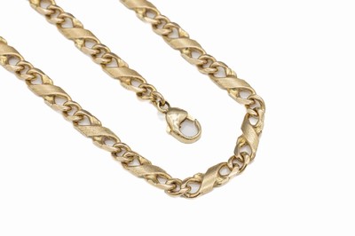 14 kt Gold Collier, GG 585/000, L. ca. 50 cm, Karabinerschließe, ca. 54.8 g