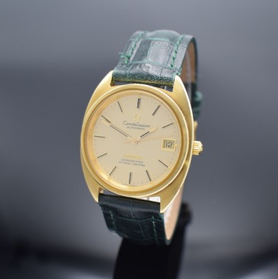 OMEGA Constellation Chronometer Referenz CD 168.0056, Automatik, Schweiz um 1972, Edelstahlgeh. m. Goldhaube, im Zentrum des verschr. Bodens ...