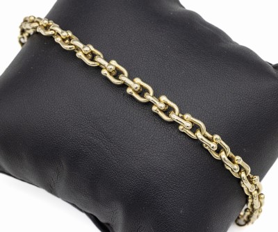 14 kt Gold Armband, GG 585/000, L. ca. 19.5cm, ca. 13.3 g, Karabinerschließe, Reinigung empfohlen