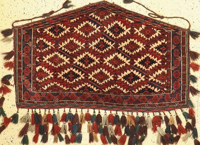 Antiker Asmalyk, Turkmenistan, 19.Jhd, Wolle auf Wolle, ca. 122 x 77 cm, EHZ: 2