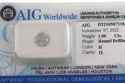 Loser Brillant, 1.0 ct Weiß/p2, mit AIG- Expertise