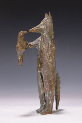 Liesel Metten, 1938 Recklingshausen, studierte 1957 in München bei Prof. Heinrich Kirchner bildende Kunst, seit 1961 Bronzeskulptur Fuchs und Vogel, ...