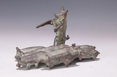 Liesel Metten, 1938 Recklingshausen, studierte 1957 bei Prof Heinrich Kirchner bildenen Kunst, hier: Bronzeskulptur, Schweineherde, Jahresgabe 1988, ...