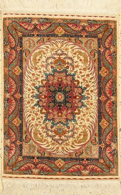 Hereke Seide fein(13 x 13), Türkei, ca. 50 Jahre, reine Naturseide, ca. 70 x 50 cm, ca. 1,7 Mio. Kn/qm, EHZ: 1