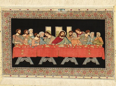 Hereke Seide fein(13 x 13), "Das letzte Abendmahl", signiert, Türkei, reine Naturseide, ca. 70 x 45 cm, ca. 1,7 Mio. Kn/qm, EHZ: 1