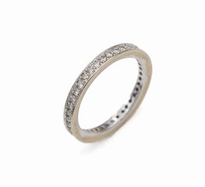 18 kt Gold Brillant-Memoryring, WG 750/000,40 Brillanten zus. ca. 0.40 ct Weiß/si, RW 54,ca. 3.4 g