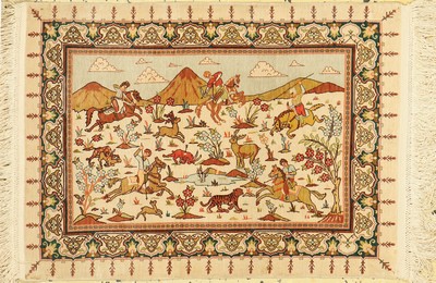 Hereke Seide fein(12 x 12), Türkei, um 1960, reine Naturseide, ca. 62 x 46 cm, ca. 1,4 Mio. Kn/qm, EHZ: 1