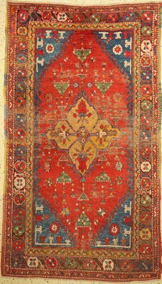 Antiker Dazgiri, Westanatolien, Türkei, 19.Jhd, Wolle auf Wolle, ca. 255 x 145 cm, EHZ: 3, alte Restaurierungen
