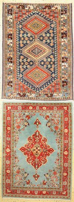 2 persische Brücken, Persien, ca. 60 Jahre,Wolle auf Baumwolle, ca. 155 x 110 cm, EHZ: 2 Sarogh & Yalameh
