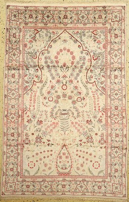 Kaschmir Seide, Indien, um 1960, reine Naturseide, ca. 190 x 120 cm, EHZ: 1, (leicht verfärbt)