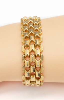 18 kt Gold Armband, ca. 24.1 g, GG 750/000,L. ca. 19.5 cm, B ca. 1.5 cm