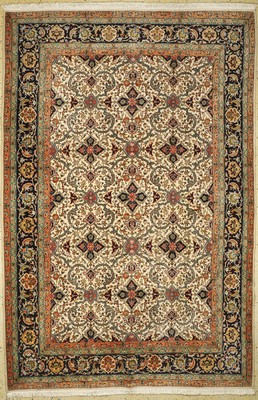 Lahor Kork fein, Pakistan, ca. 50 Jahre, Korkwolle auf Baumwolle, ca. 334 x 222 cm, (gebraucht), EHZ: 1(Flecken)