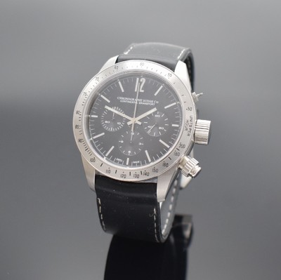 CHRONOGRAPHE SUISSE Cie Continental Gransport großer Armbandchronograph, Schweiz um 2010, Automatik, massiv. Edelstahlgeh. inkl. Kautschukband m. ...