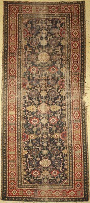 Blattgabel Schirwan antik, Kaukasus, 19.Jhd, Wolle auf Wolle, ca. 360 x 153 cm, EHZ: 4