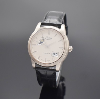 GLASHÜTTE ORIGINAL Senator Herrenarmbanduhr mit Mondphase & Panoramadatum in WG 750/000 Referenz 1-39-41-04-04-04, Deutschland um 2010, Automatik, ...