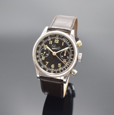 BOVET seltener & großer 38 mm Chronograph Mono-Rattrapante Referenz 5347 in Stahl, Schweiz um 1940, Handaufzug, 2-teil. Gehäuse, Boden aufgedr., ...